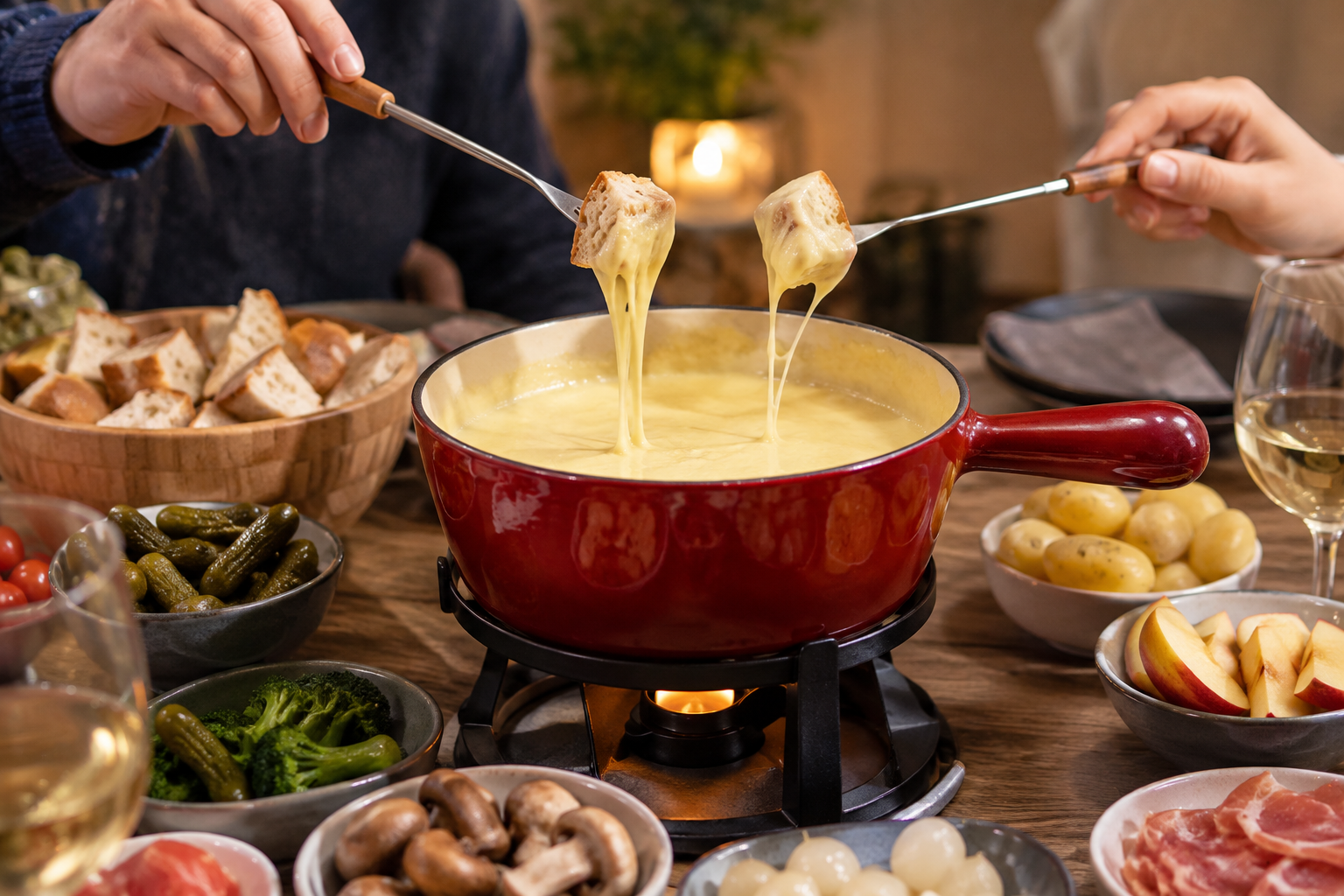Kaasfondue thuis: welke kazen, hoeveel per persoon en wat erbij hoort