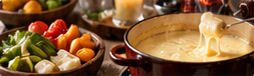Groentefondue met kleurrijke groenten